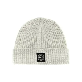 STONE ISLAND Logo-Patch Knitted Beanie