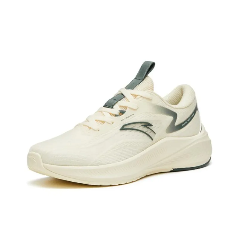 Anta Road Run Cushioning Anti Slip And Wear Resistant Low Top Running Shoes Women's White Asphalt Gray-2