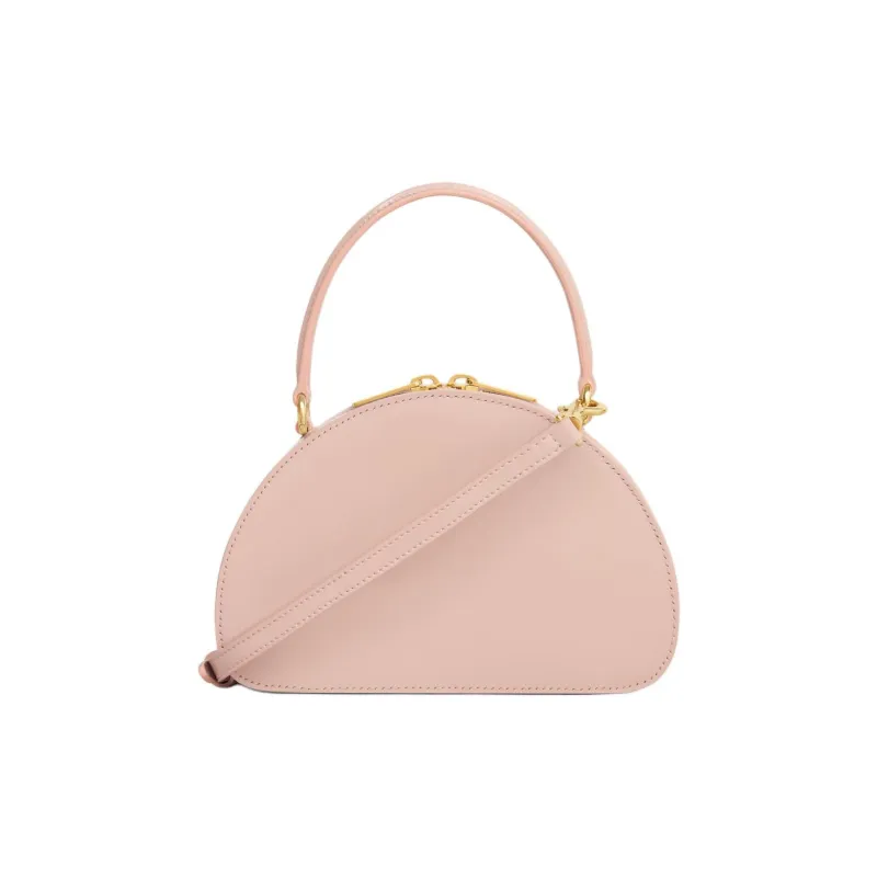 CELINE Patent Leather Calfskin Crescent Bag, Handbag, Shoulder Bag, Crossbody Bag Women's Pink-2