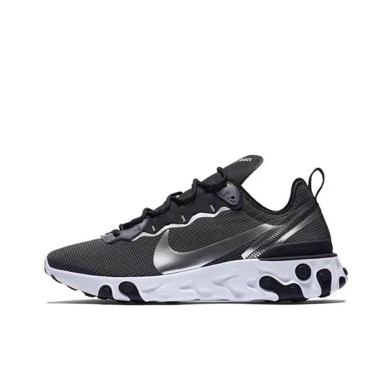 Nike React Element 55 Black Metallic Silver-0