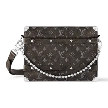 LOUIS VUITTON Trunk Monogram Matte Cow Leather Shoulder Bag Crossbody Bag Men's Black