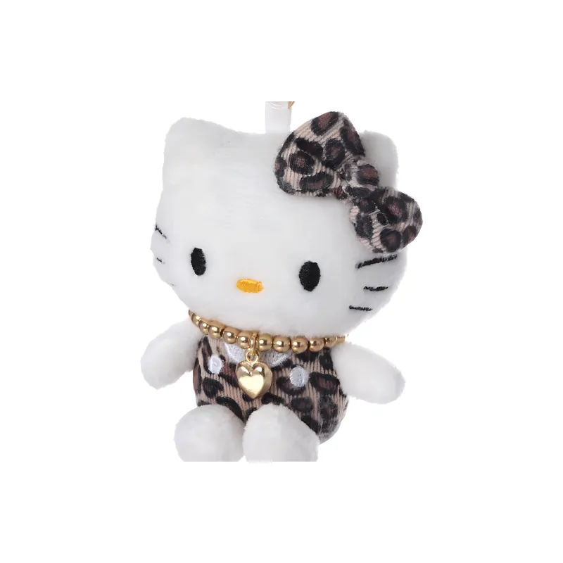Hello Kitty Leopard Dolls Plush Pendant Small Size High 13CM Length-1