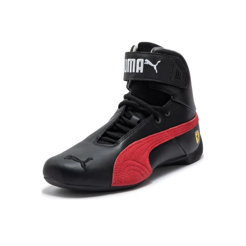 PUMA Ferrari Future Cat Anti Slip Wear Resistant Mid Top Training Shoes Unisex Black Red-2