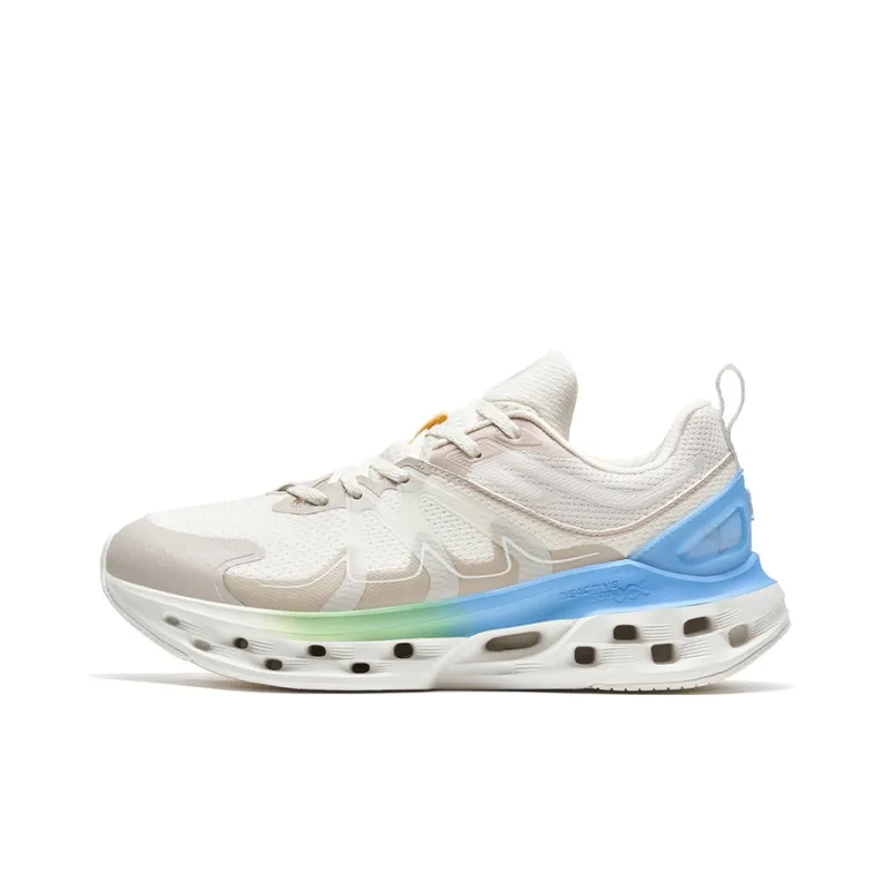 XTEP Shock Absorption Spinning 10.0 Anti Slip Wear Resistant Low Top Running Shoes Men's White Gray-0