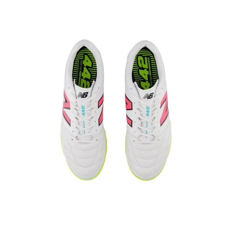 New Balance 442 Pro Tf V2 White Hi Lite Neon Pink-2