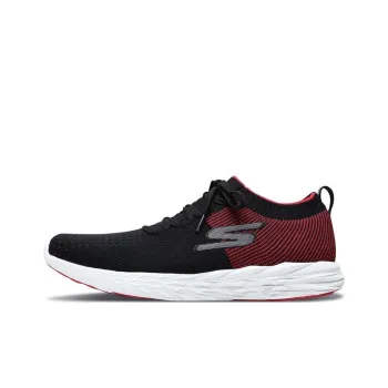 Skechers GO RUN Cushioning Anti Slip And Wear Resistant Low Top Casual Running Shoes Men's Black Red
