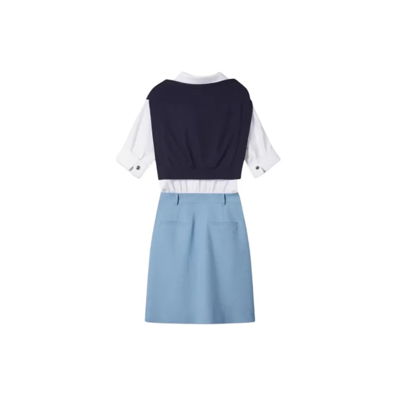 PSALTER Short Sleeved Dress Women's Slate Blue-1