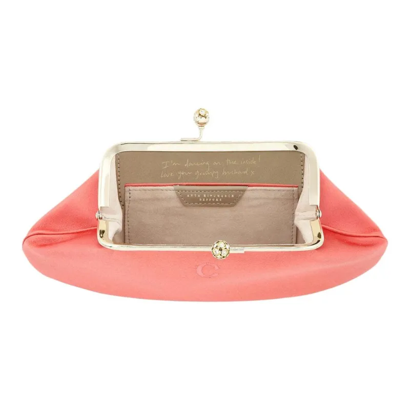 Anya Hindmarch Soft Satin Clutch Women's Coral-5