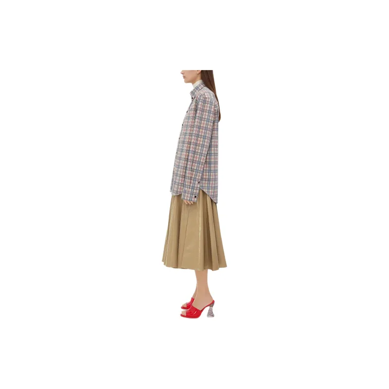 Bottega Veneta Printed Leather Checked Jackets & Coats Women's Birch-2