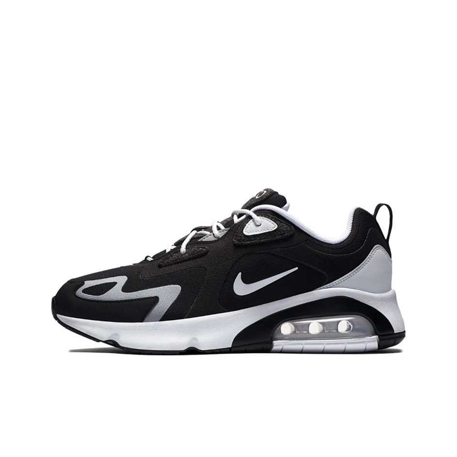 Nike Air Max 200 Running Shoes Men Low Top Black White Silver POIZON