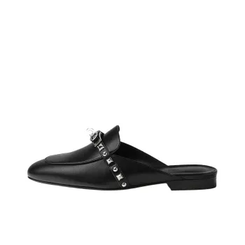 HERMES Oz Wrap-toe Slippers Women's Black