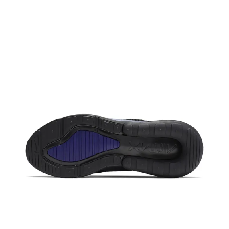 Nike Air Max 270 Non-slip Lightweight Low-Top Running Shoes GS Black Blue-3