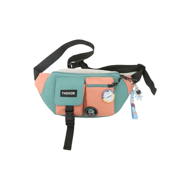 OURFUN Nylon Sling Bag Unisex Black/Green/Blue/Pink-3