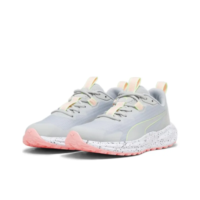 PUMA Twitch Runner Anti Slip Wear Resistant Low Top Running Shoes Unisex Light Gray Pink-2