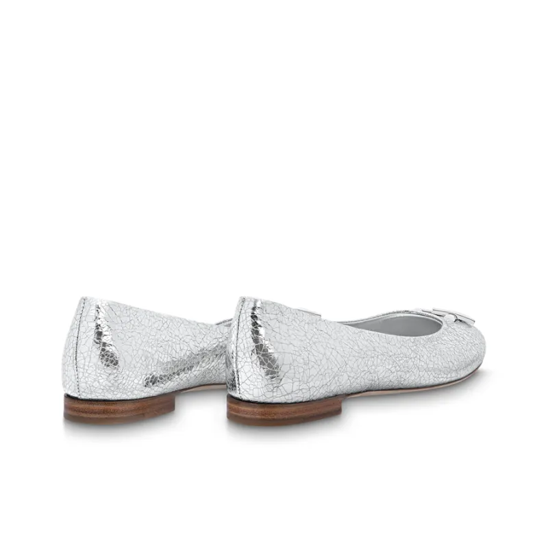 LOUIS VUITTON Lv Nina Flat Ballerina Shoes 'Silver' Women's-2