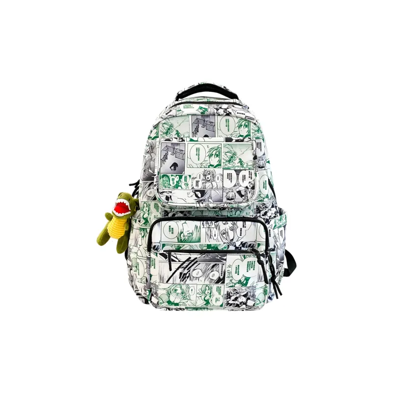 Venerable Brahma Nylon Backpack Regular Unisex Black/Red/Yellow/Green-24