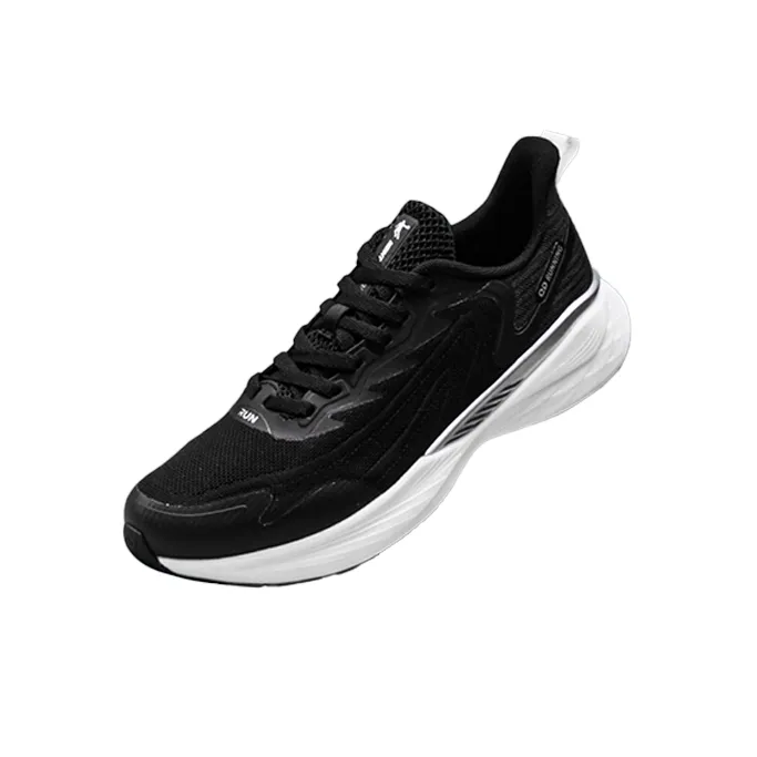 QIAODAN Flying Shadow Team1.0 Anti Slip Wear Resistant Low Top Long Distance Running Shoes Men's Black Silver-2