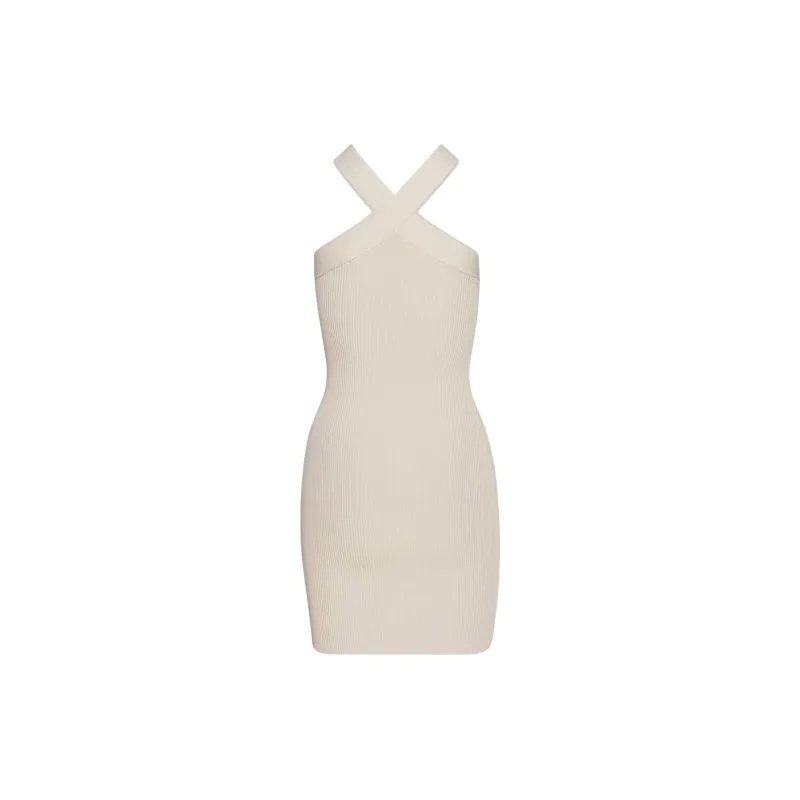 ARITZIA Babaton Sculpt Knit Criss Cross Dress Sleeveless Dress Women's Matte Pearl/Matte Pearl-1