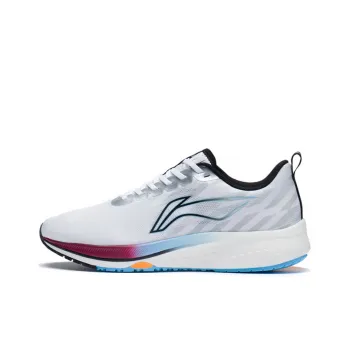 LiNing Red Hare 5 Cushioned Slip Resistant Breathable Rebound Low Top Running Shoes White Light Gray
