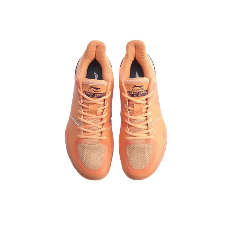 LiNing Sonic Boom 4 Generations Non slip Lightweight Low Top Badminton Shoes Unisex Orange-3