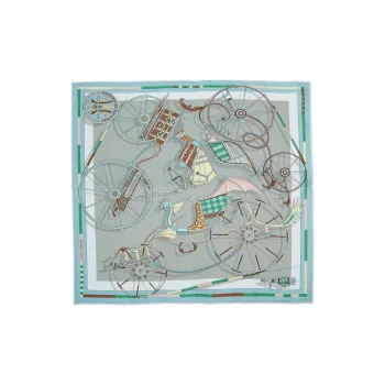 HERMES Silk Scarves Unisex Green