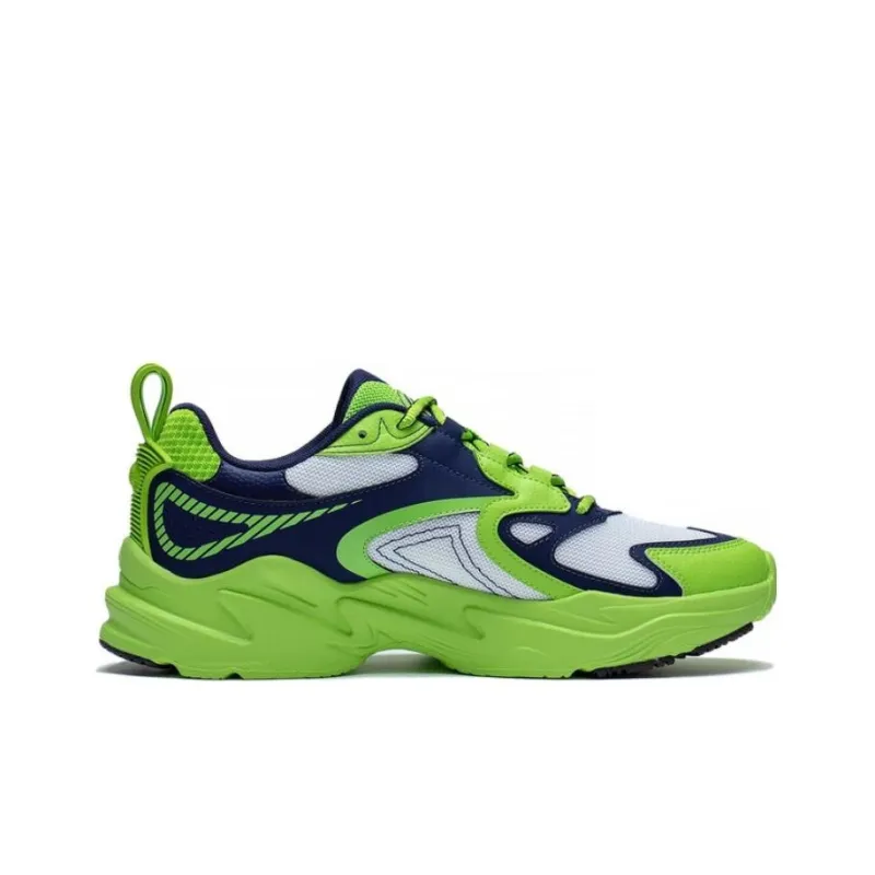 LiNing Meteor Abrasion Resistant Breathable Low Top Running Shoes Green Blue White-1