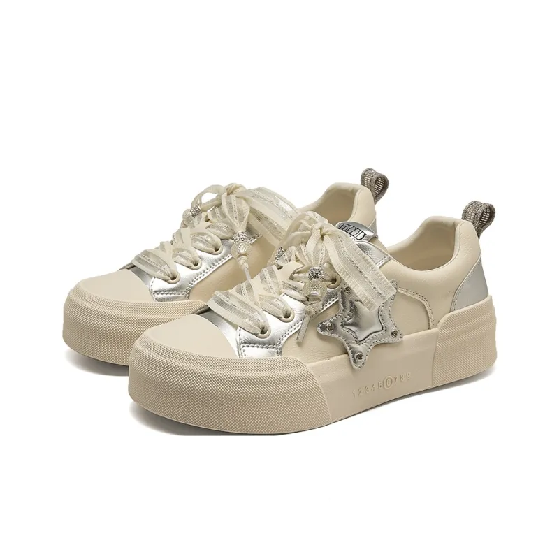 HLA Platform Versatile Stars White Sneakers Skateboard Shoes Athletic Shoes Women's-9