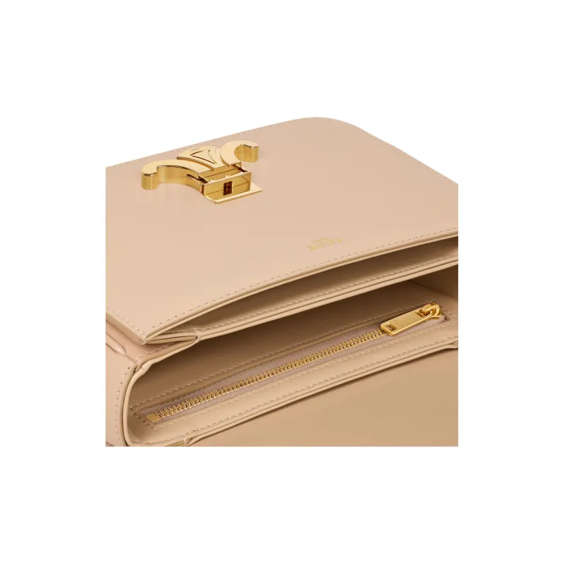 CELINE Triomphe Shiny Cow Leather Crossbody Bag Shoulder Bag Women's Oat Beige-3