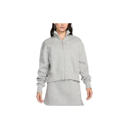 Nike Sportswear Phoenix Fleece Jackets Women's Dark Heather Gray/Sail White