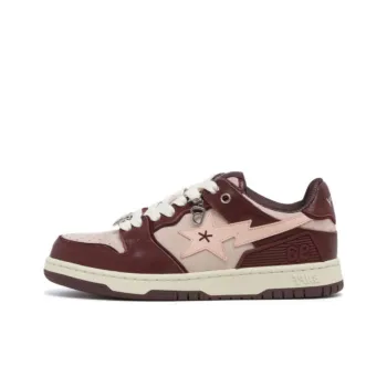 BAPY x A BATHING APE STA Slip Resistant Cushioning Low Top Skateboard Shoes Women's Brown