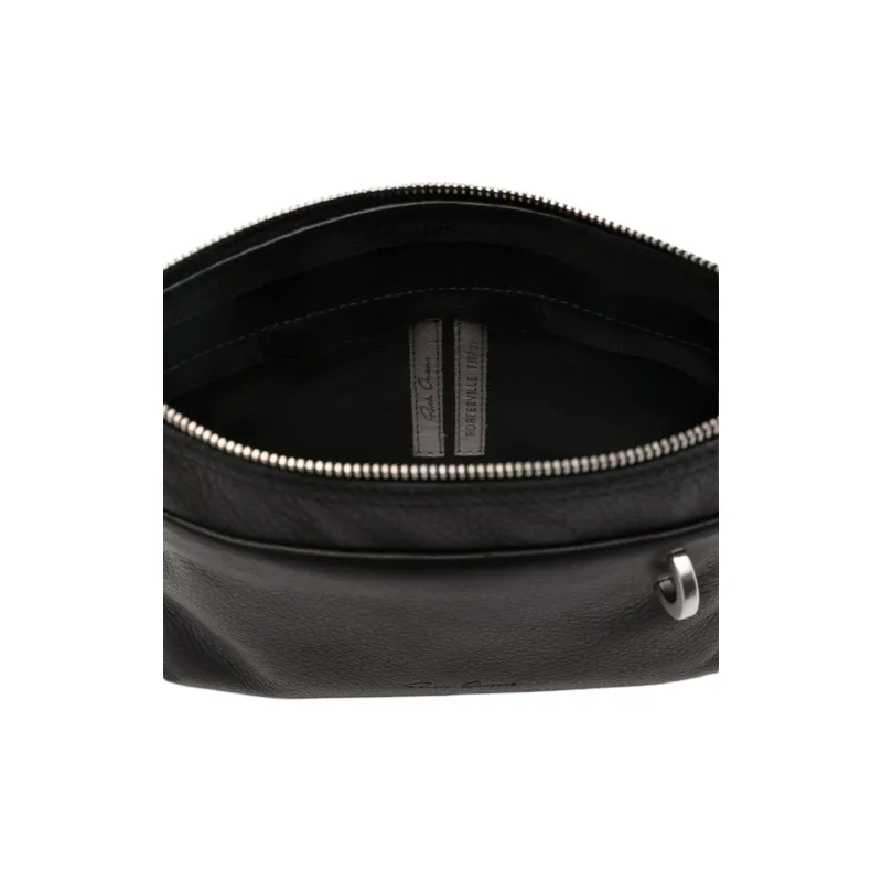 RICK OWENS Small Logo Embossed Zipped Shoulder Bag-3