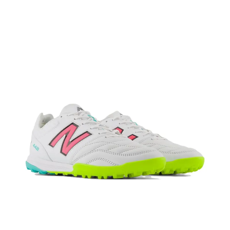 New Balance 442 Pro Tf V2 White Hi Lite Neon Pink-1