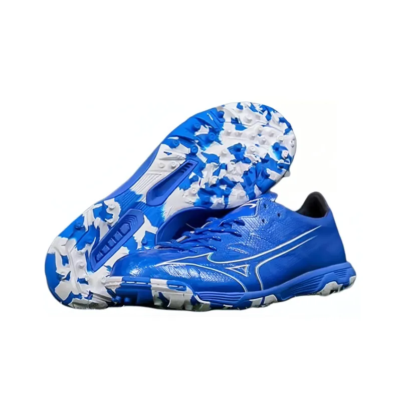 Mizuno Alpha TF Rubber Broken Studs Artificial Ground Breathable Soccer Shoes Men's Blue-3