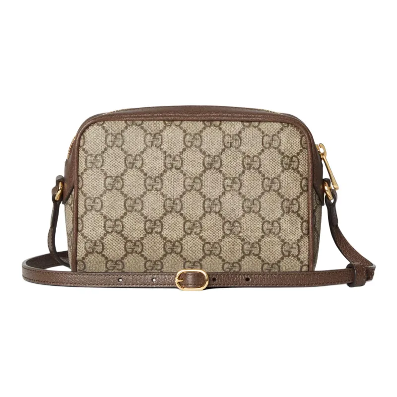 GUCCI Ophidia Canvas With Leather Binding Crossbody Bag Shoulder Bag Women's Beige & Brown-3
