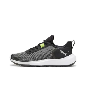 PUMA Golf Slip Resistant Low Top Golf Shoes Men's Black Yellow