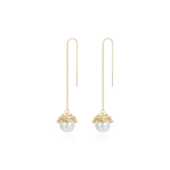 Yiru Round Bead, Artificial Crystal Hoop Earrings Women's