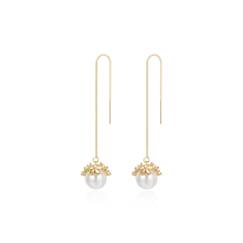 Yiru Round Bead, Artificial Crystal Hoop Earrings Women's-0
