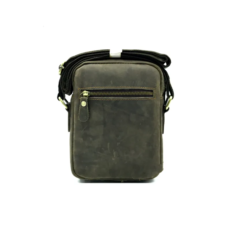 Single Warehouse Cow Leather Crossbody Bag Regular Men's Coffee-1