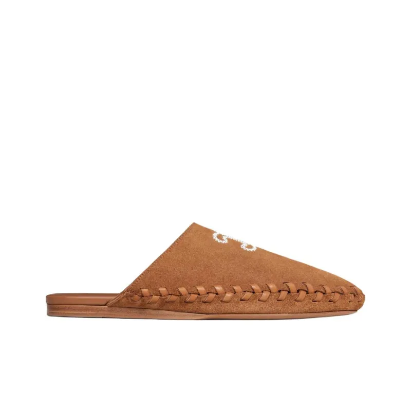 CELINE Slip Resistant Wrap toe Slippers Women's Brown-1