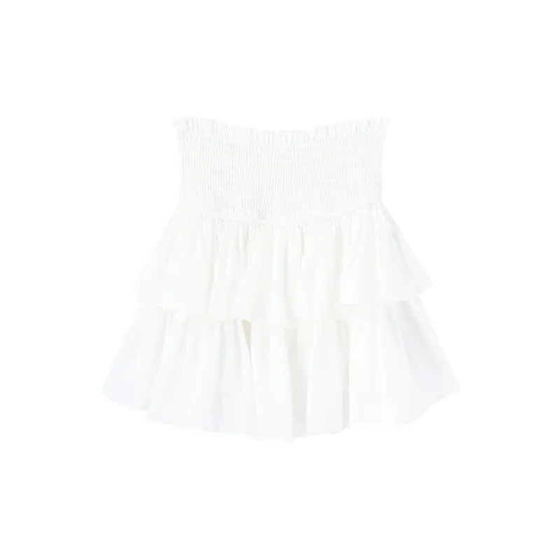 SNZX Casual Short Skirts Women's White-1