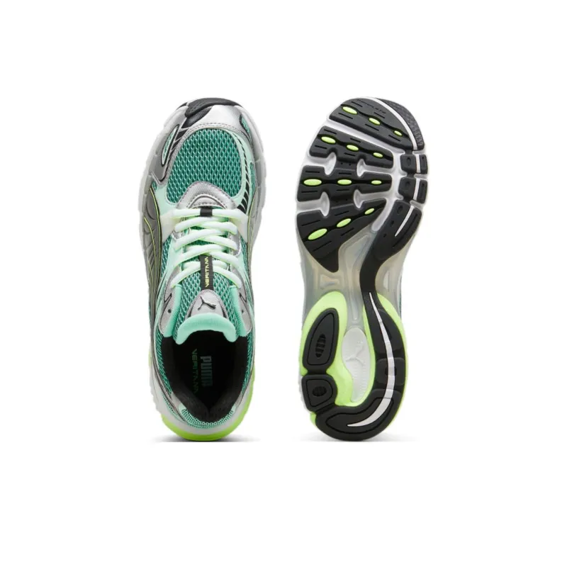 PUMA Slip Resistant Low Top Chunky Sneakers Unisex Green Black-4