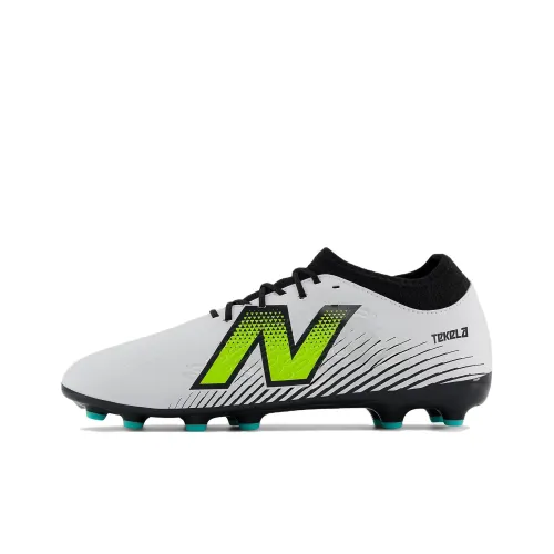 New Balance Tekela V4 AG Rubber Short Studs Anti Slip Wear Resistant Soccer Shoes Unisex White Green