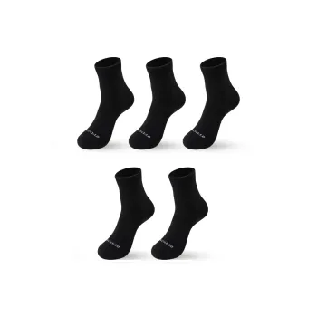 INVISIBLE Mid-Calf Socks Unisex 5 Pack Black