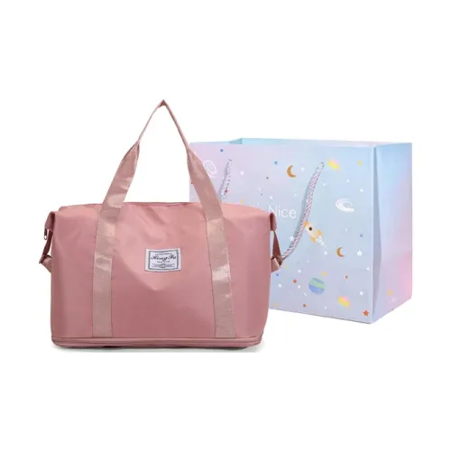 GOX Nylon Travel Bag Regular Unisex Flesh Pink/Black Gray Red/Violet/Dark Purple/Green/Dark Blue/Pink