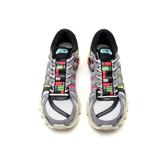LiNing Paris Fashion Apparel Weekly Walk Collection Furious Rider ACE Low-Top Running Shoes Women's Coal Dust Gray-3
