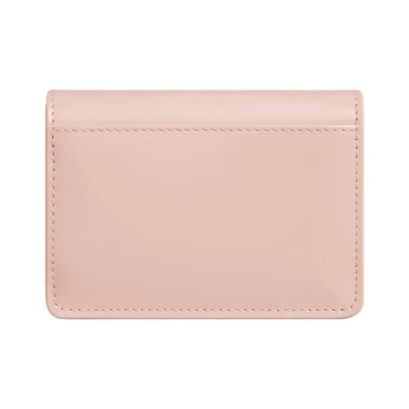 CELINE Triomphe Patent Leather Calfskin Card Holder Women's Light Pink-2