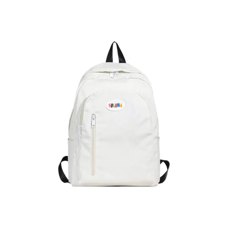 OURFUN Nylon Fabric Backpack Ecru/Black/Pink/Violet/Orange/Emerald Green/Blue-0