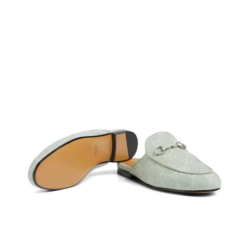GUCCI Princetown Wrap toe Slippers Women's Green-4