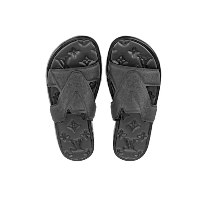 LOUIS VUITTON Oasis Odor Resistant Slide Slippers Men's Black-3