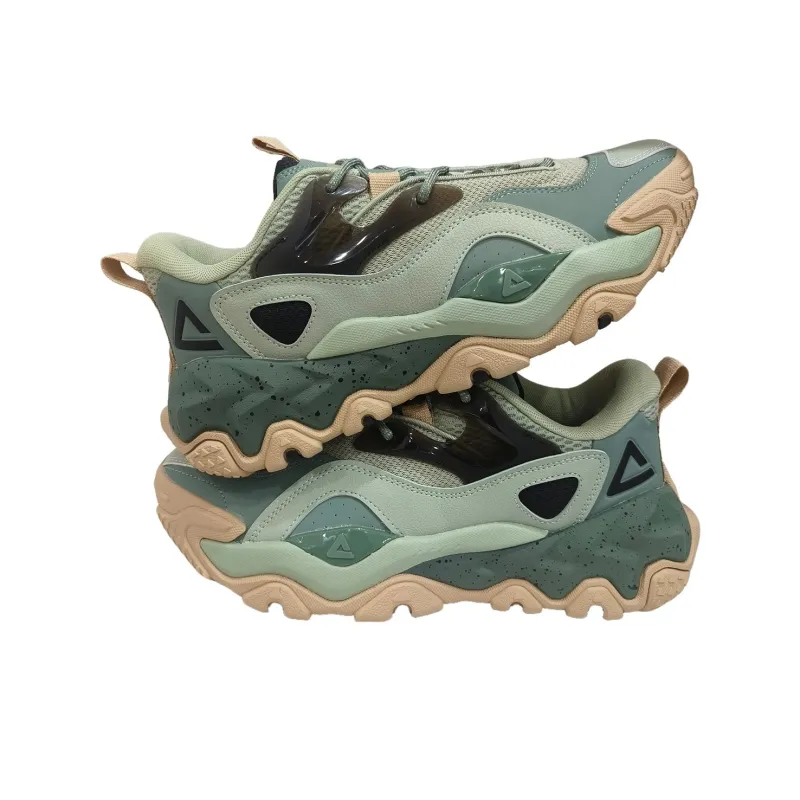 PEAK Tai Ji2.0 Two Fats Cushioning Height Increasing Slip-Resistant Low-Top Casual Shoes Men's Pistachio Green-1